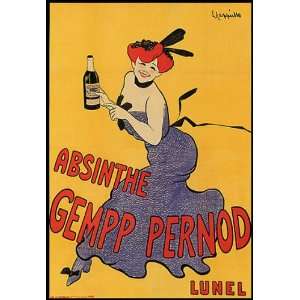  GIRL DRINKING ABSINTHE GEMPP PERNOD LUNEL SMALL VINTAGE 