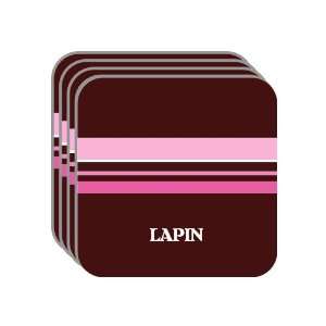 Personal Name Gift   LAPIN Set of 4 Mini Mousepad Coasters (pink 