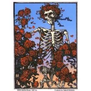 Grateful Dead Rock Music Band   Iconic Skeleton W/ Red Roses  Vinyl 
