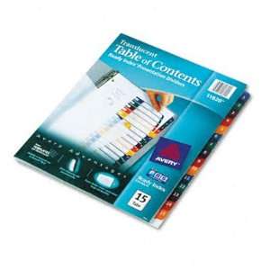  Avery Ready Index Translucent Table/Contents Dividers, 15 