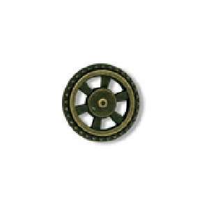  Steampunk Button   Open Wheel Button   Antique Brass 