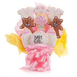 Its A Girl! Cookie Bouquet  9 Pc: Grocery & Gourmet Food
