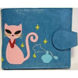  Cat and Magic Lamp Cat Crown Cat Lovers Wallet Blue 