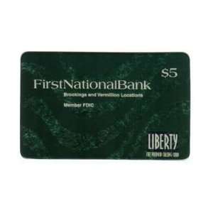  Collectible Phone Card: $5. First National Bank Brookings 