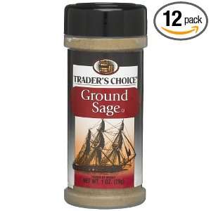 Traders Choice Ground Sage, 1 Ounce Plastic Jars (Pack of 12)  