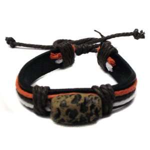  Lopard Ston Leather Bracelet Wristband Cuff Everything 