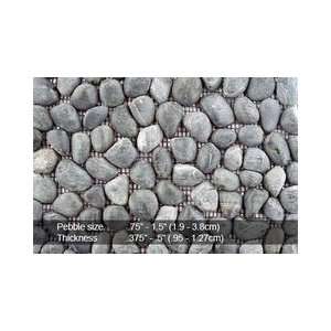   Honed Black Sea 12 x 12 Stone Pebble Mosaic Tile: Home Improvement