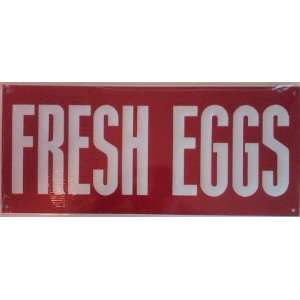  Fresh Eggs Metal Advertising Sign (14x6)