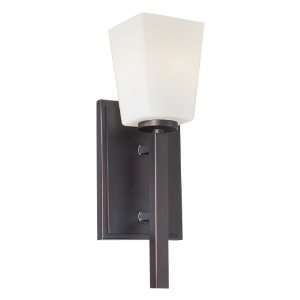   13ö Lathan Bronze Wall Sconce with Etched Opal Glass Shade 1540 167