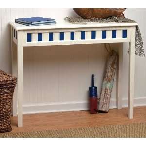  Blue & White Stripes Hall Table: Furniture & Decor