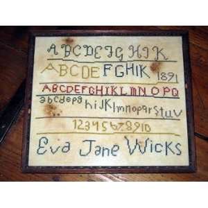  Eva Wicks Sampler   Cross Stitch Pattern: Arts, Crafts 