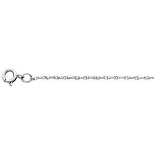  Rope Chain .75mm 16 Inches   14K White Gold: Jewelry