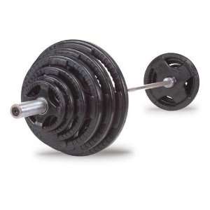  Body Solid 400 lb Rubber Grip Olympic Set With Chrome Bar 