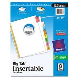  Worksaver Big Tab White Paper Dividers, Double Gold Edge 