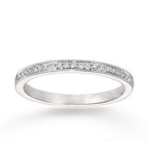  14k White Gold Sleek 0.18 Carat Diamond Stackable Ring 