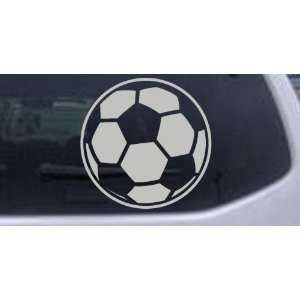 Soccer Ball Sports Car Window Wall Laptop Decal Sticker    Silver 14in 
