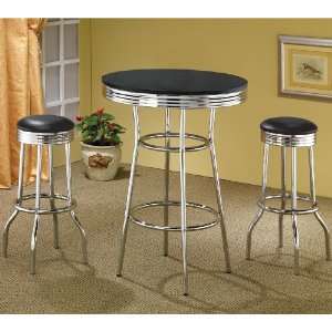  Cleveland 3 Pc Bar Set in Black by Coaster: Home & Kitchen