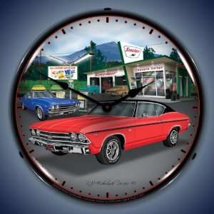  1969 Chevy Chevelle SS Sinclair Gas Lighted Wall Clock 
