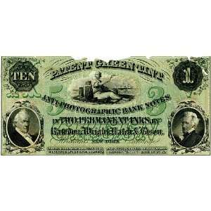  Patent Green Tint Anti photographic Obsolete Bank Note 