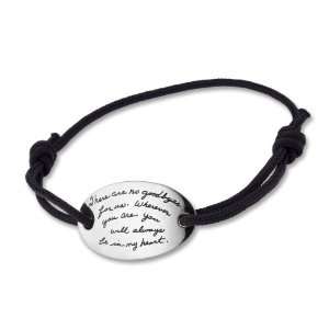   Boutique Sterling Silver No Goodbyes Black Corded Bracelet: Jewelry