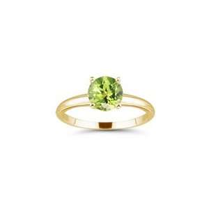  1.00 Ct Peridot Solitaire Ring in 18K Yellow Gold 8.5 