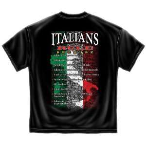  Italians Rules   Nationality T Shirt: Sports & Outdoors