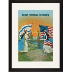   Framed/Matted Print 17x23, Israeli American Friendship: Home & Kitchen