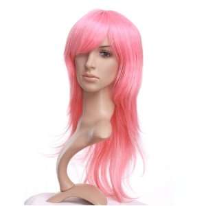  Rose Pink Long Length Anime Cosplay Costume Wig: Toys 