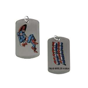  Captain America in Action Dog Tag Necklace Everything 