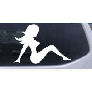 Sexy Mud Flap Women Car Window Wall Laptop Decal Sticker    White 24in 