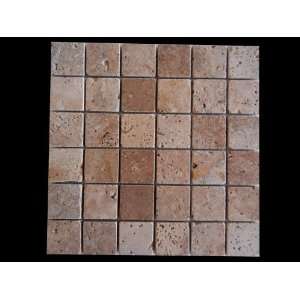  Classic tumbled travertine mosaic 2x2