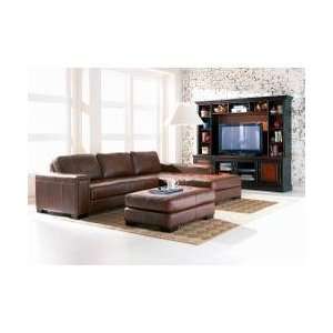 Leather Sectional Sofa Set   2 Piece in Medium Brown Leather Match 