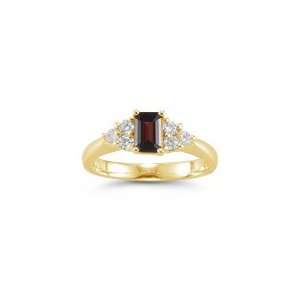  0.60 Cts Diamond & 3.55 Cts Garnet Ring in 18K Yellow Gold 