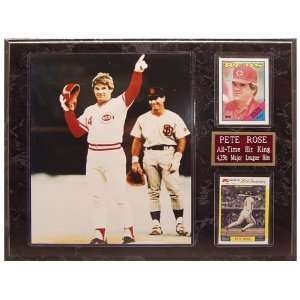  MLB Reds Pete Rose 2 Card Plaque