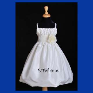 IVORY TAFFETA COMMUNION FLOWER GIRL DRESS 2 4 6 8 10  