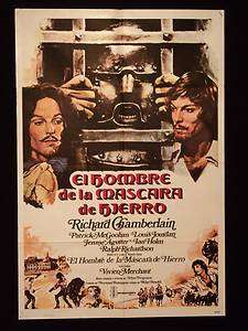 THE MAN IN THE IRON MASK RICHARD CHAMBERLAIN POSTER 1s  