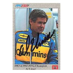  Al Unser Autographed / Signed 1991PPG Racing Card #95 