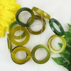  34 36mm olive green agate donut beads 15 gemstone: Home 