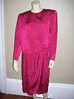   Womens Clothing Large New Henry Lee Dark Pink Moire Dress 12 NWT