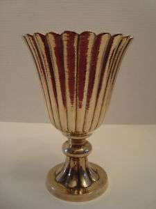 Solid Brass Ribbed Vase Made in India  