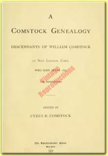COMSTOCK Family Name {1907} Tree History Genealogy Biography   Book on 