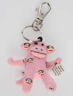 New PAUL FRANK Julius Sock Monkey Keychain in Pink  