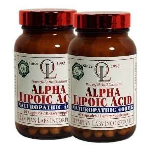  Olympian Labs Alpha Lipoic Acid 400mg, Size: 60+60 (Pack 