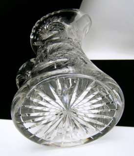 American Brilliant Cut Antique Glass Pitcher 10 1/2 Beautiful  