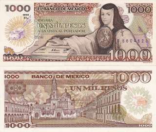 Mexico: $ 1,000 Pesos Juana Jul 19, 1985 UNC B8604623.  
