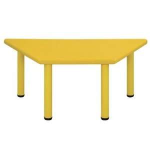  Trapezoid Plastic Table Color: Yellow, Leg Height: 22 