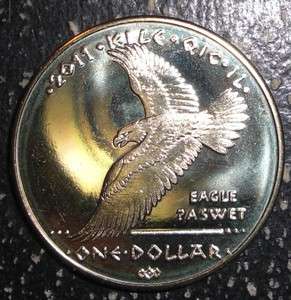 US. California wildlife 1 dollar Eagle / Coyotes animal bird coin 