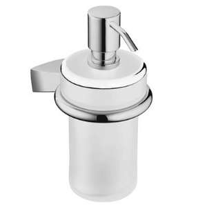  Liquid Soap Dispenser with Clear Glass in Chrome
