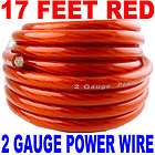 AWG GAUGE 17 FEET RED POWER GROUND AMP WIRE 17 FT