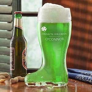   St Patricks Day Beer Boot   Drink Til Yer Green: Kitchen & Dining